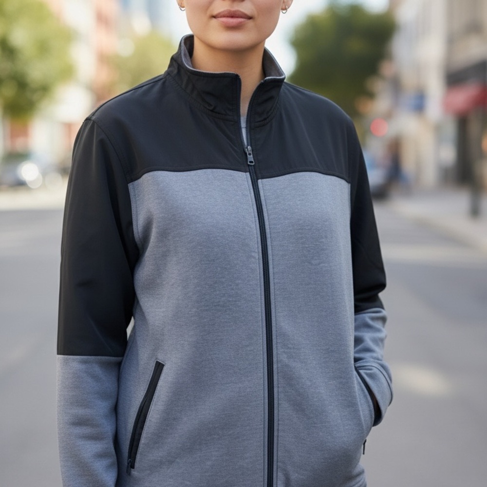 Banana Republic Navy and Gray Bomber Jacket